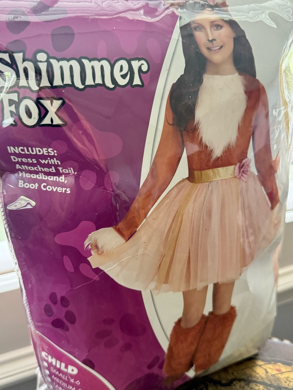 Spirit Shimmer Fox Costume - Pink, White, Brown, Gold